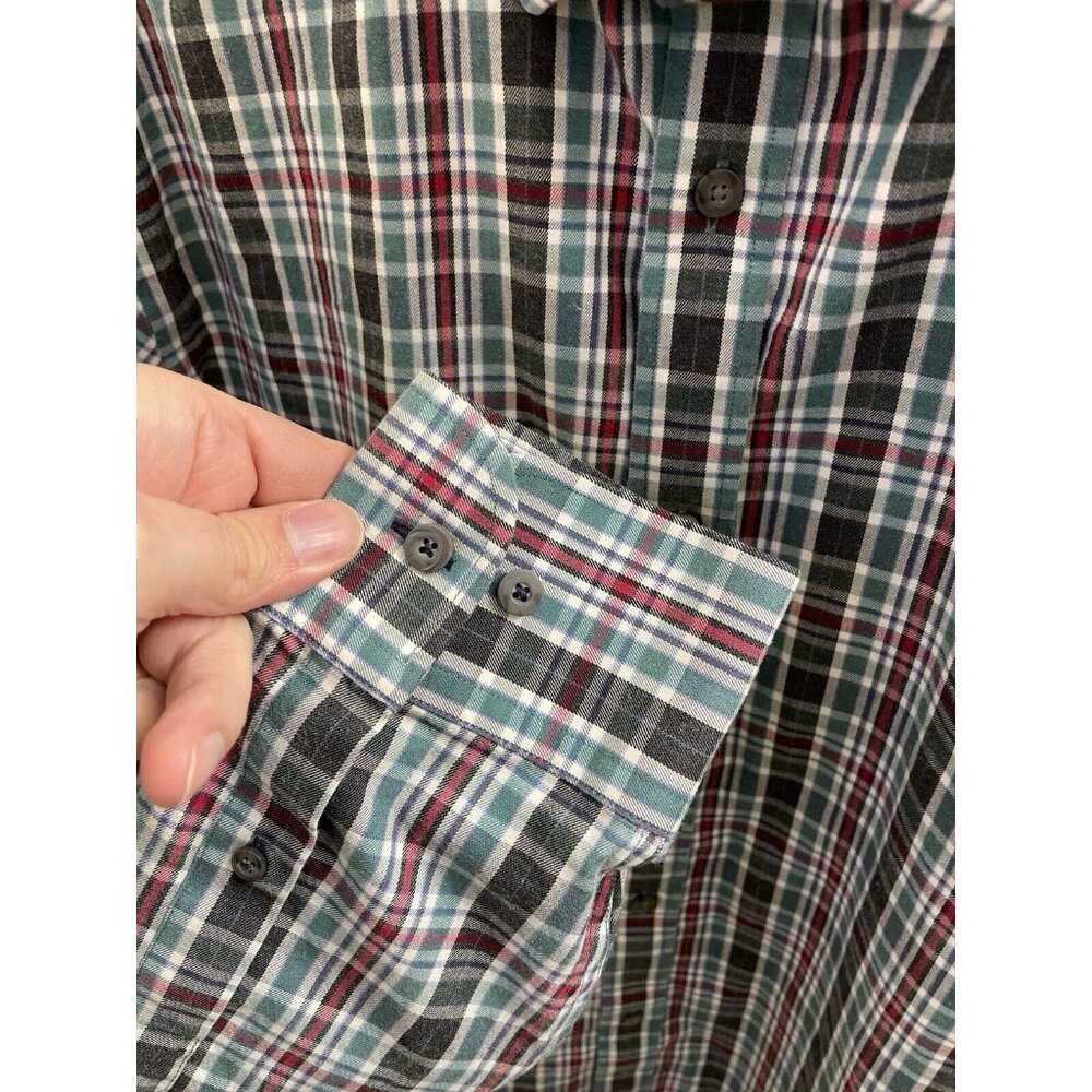 Untuckit Tarcento Mens XL Slim Wf Shirt Long Sleeve Blue/Green Plaid Button Up - Picture 6 of 10
